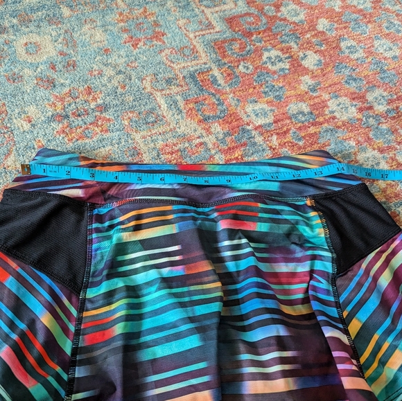 Athleta Laser Beam Bustle Skort Sm Secure Pocket Multicolor Athletic Skirt 163B - Picture 9 of 10